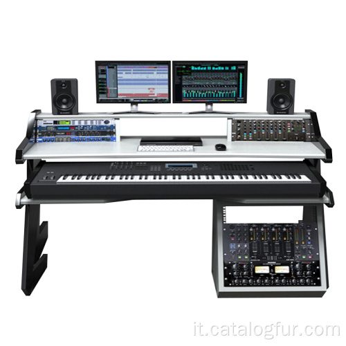Supporto per tastiera da scrivania per studio di registrazione all&#39;ingrosso con mobiletto mobile per sala musica